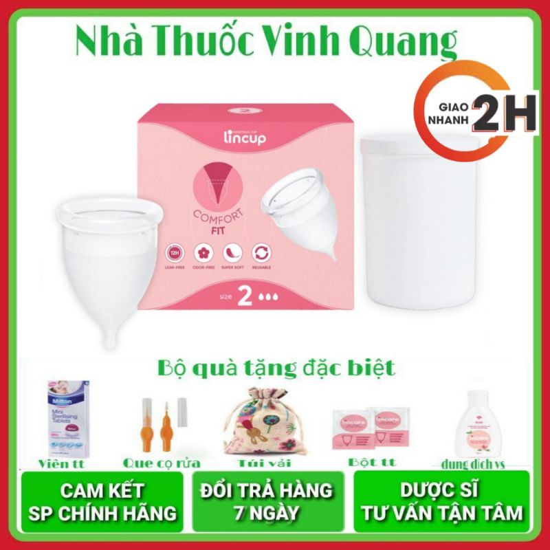 Cốc nguyệt san Lincup Nhập Khẩu Mỹ Tặng Bộ Quà Tặng [Sản Phẩm Chính Hãng]