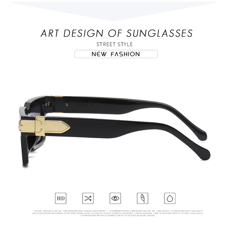 Kính Mát Gọng Vuông Kim Loại Thời Trang Cho Nam Nữ