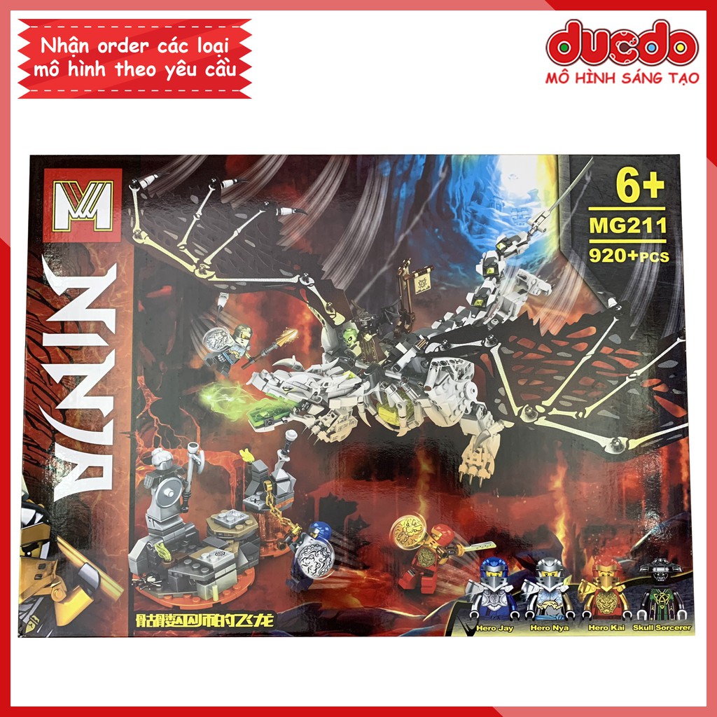 MG211 - 61067 Lắp ghép Ninjago Rồng Thần Của Phù Thủy Đầu Lâu - Đồ chơi Xếp hình Mô hình Ninja 71721 Skull Sorcerer's