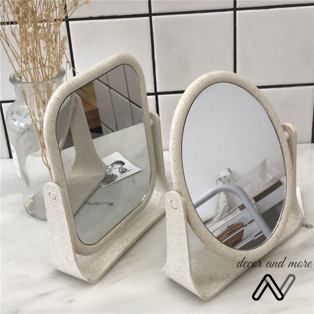 Gương để bàn trang điểm, gương xoay 2 mặt decor phòng ngủ