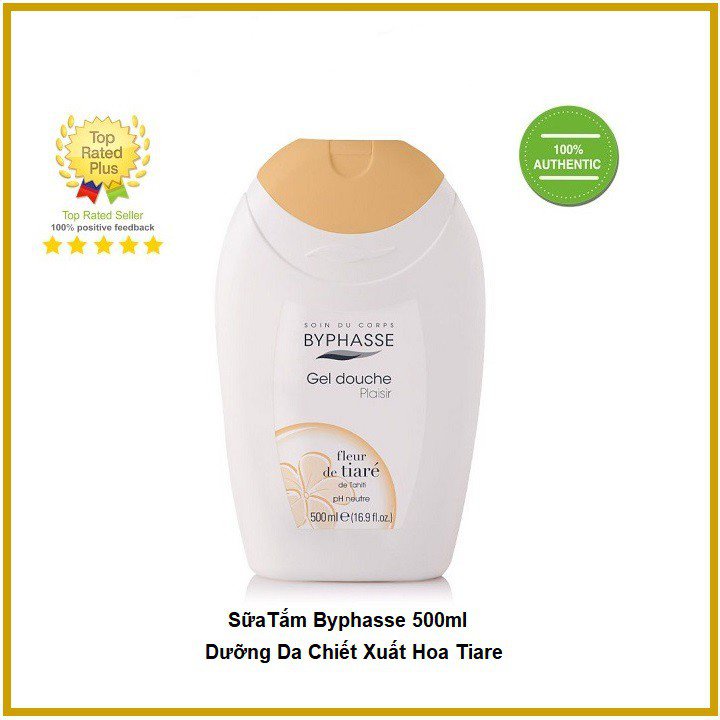 Gel Tắm Byphasse Dưỡng Da Chiết Xuất Hoa Tiare 500ml  Tây Ban Nha
