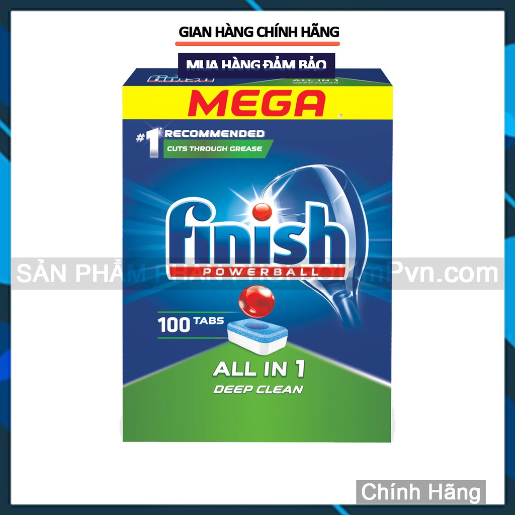Combo viên rửa bát Finish Hộp All in one , Muối 1.2kg, Nước làm bóng 750ml  - ImP - ImPvn