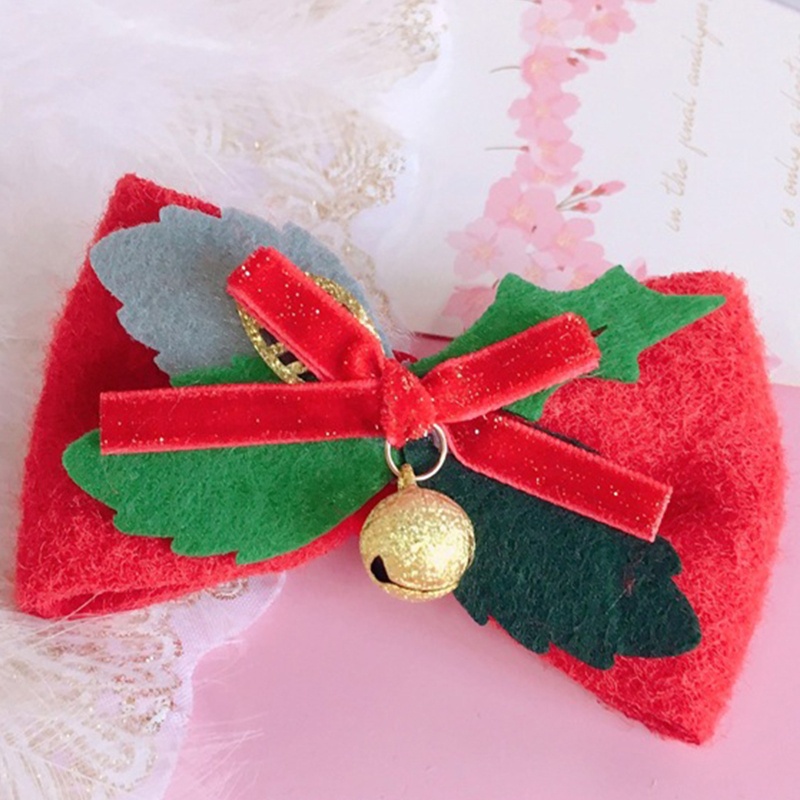 Kẹp Tóc Hình Nơ Giáng Sinh Chống Trượt Cho Nữ