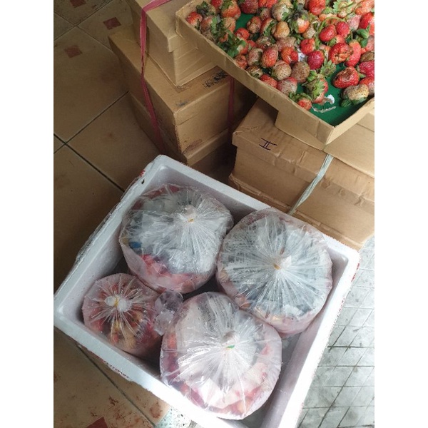 Dâu tây tươi gọt 1kg - cung cấp làm trà dâu