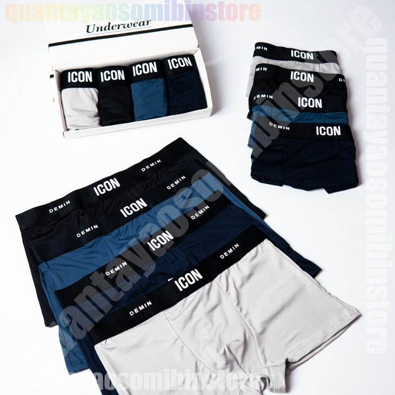 Combo quần sịp đùi nam ICON chất vải thun lạnh,co giãn 4 chiều, thoáng mát,ko nhăn,ko xù, thoải mái vận động