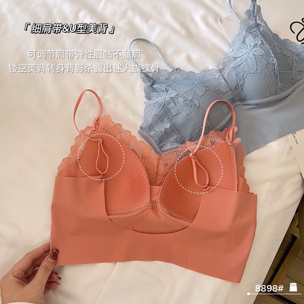 Áo Bra Ren 2 Dây Phối Ren Hoa Quyến Rũ R2
