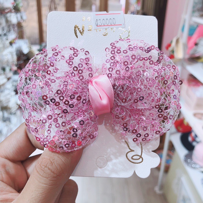 Kẹp nơ nhũ lấp lánh cho bé