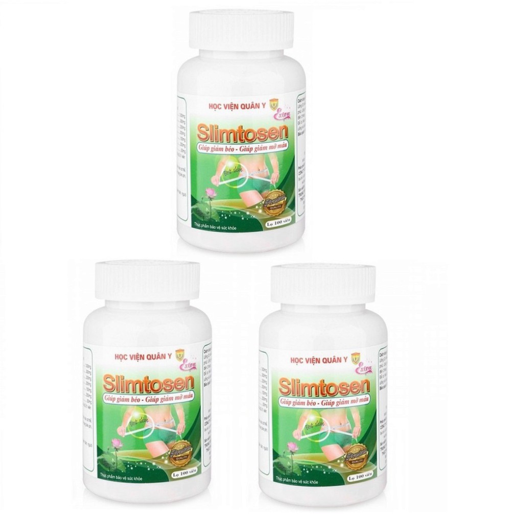 Hàng Chính Hãng- Bộ 3 Hộp Thuốc Giảm Cân Thảo Dược Không Tăng Cân Lại Slimtosen Extra HVQY Việt Nam (100 viên/ Hộp)