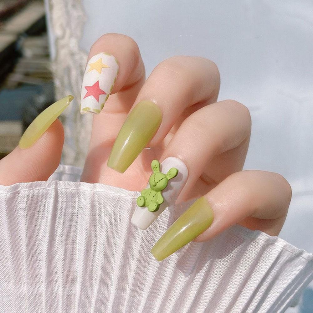 Phụ Kiện Trang Trí Móng Tay Nghệ Thuật Hình Thỏ Hoạt Hình Nhiều Màu Dễ Thương DIY