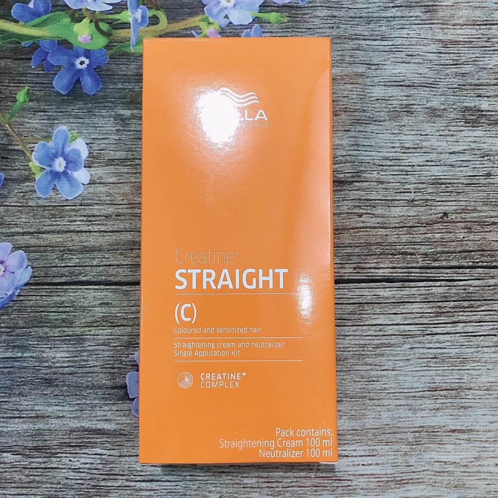 BỘ THUỐC DUỖI TÓC WELLA CREATINE STRAIGHT C CHO TÓC NHUỘM YẾU 100ML*2