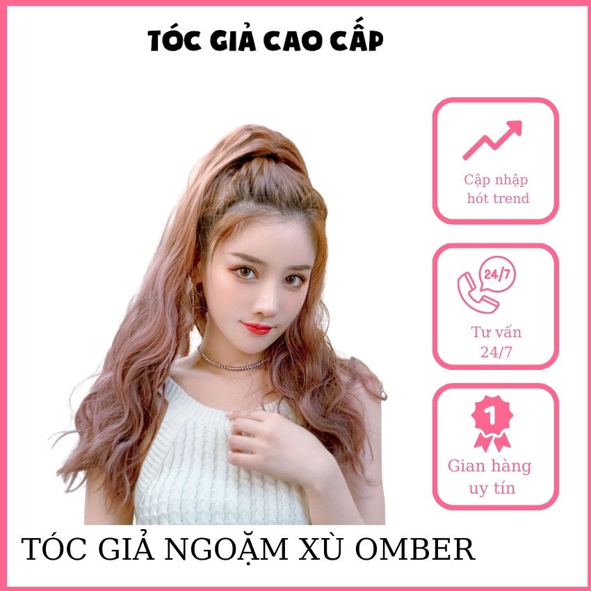 Tóc giả ngoặm xù omber, mã n42