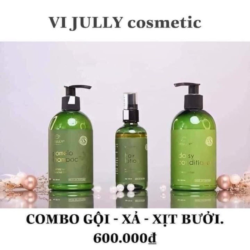 COMBO DẦU GỘI VIJULLY LẺ GỒM 3 SẢN PHẪM GỘI - XÃ - XỊT