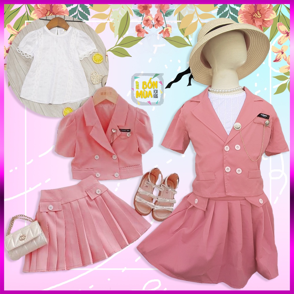 Áo Vét Cho Bé Gái 3 Chi Tiết - Shop Bốn Mùa
