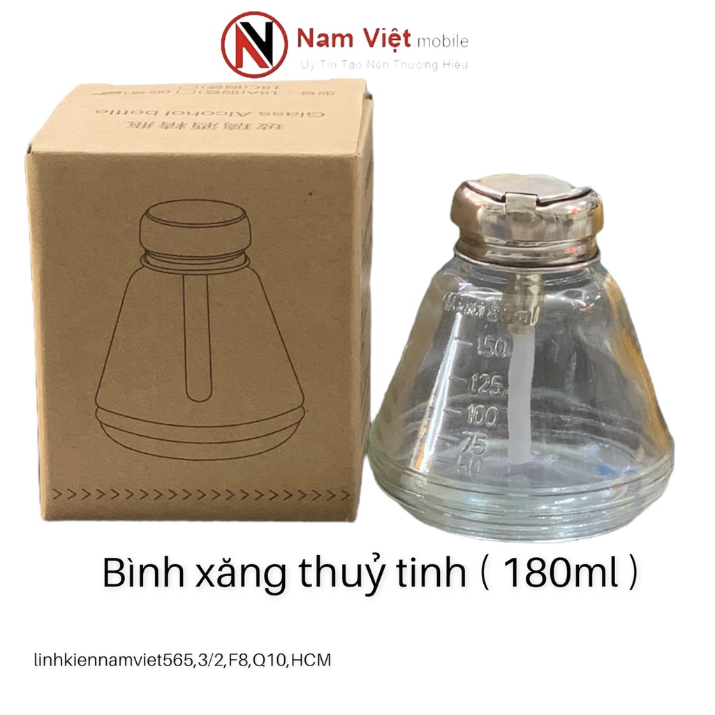 Bình đựng xăng thủy tinh lõi thép ( 180ml ) đa năng