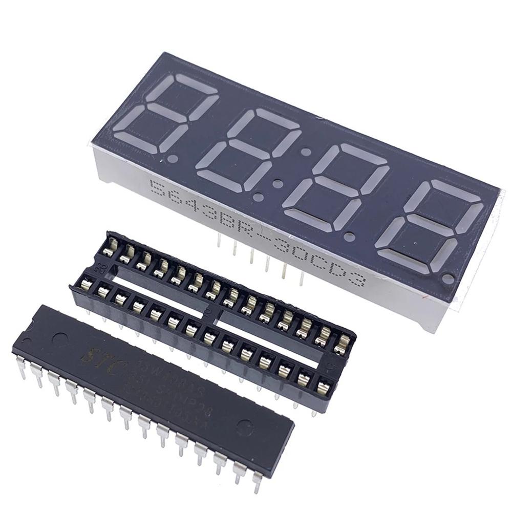 Bộ Mô Đun Đồng Hồ Đèn LED DIY DS1302 C8051 MCU STC15W408AS