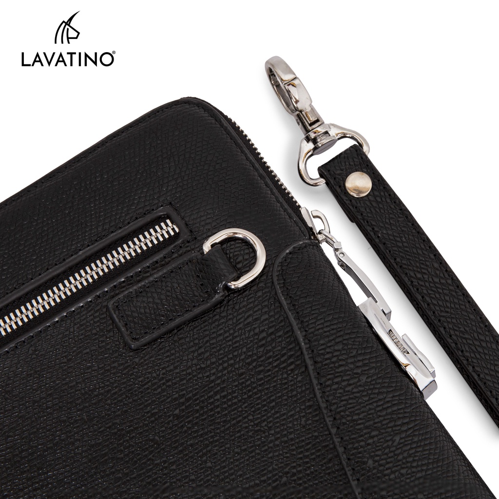 [Tặng Ví Card LUFY 04] Ví Nam Cầm Tay HENRY Clutch Da Bò Thật Cao Cấp Thiết Kế Sang Trọng Chính Hãng LAVATINO - CLB11