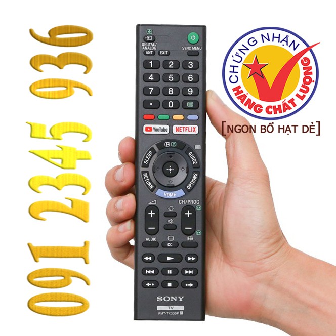 Điều khiển SONY mã số RM-TX300P cho Tivi Smart. (Mẫu số 2)
