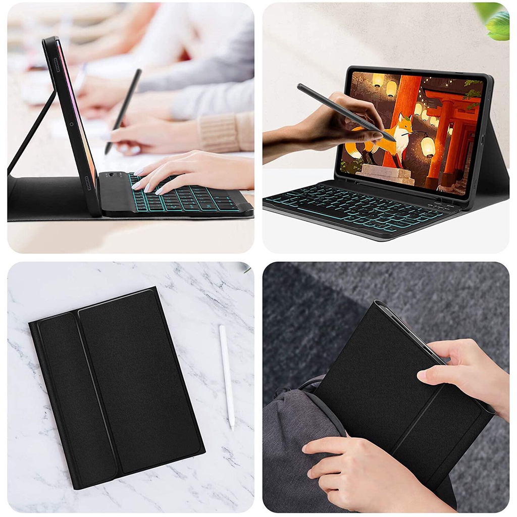 Bao Da Máy Tính Bảng Có Bàn Phím Tự Động Bật / Tắt Cho samsung tab s9 11 2023 tab s9 fe 2023 tab s6 lite / tab s8 10.5 / tab s8 / s7 11 inch / tab s6 lite