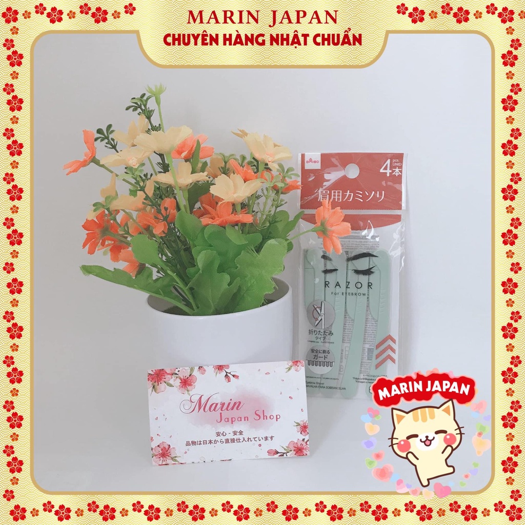 (Sale, Hàng Nhật) Dao cạo chân mày Razor có cán cụp vào bảo vệ da Nhật Bản