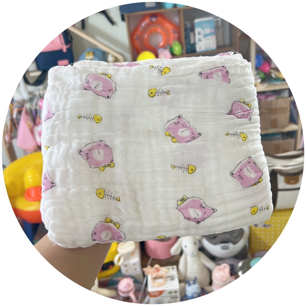Khăn Tắm 6 Lớp Xô Nhăn Cho Bé, Khăn Mềm Mịn, Êm Ái, Thấm Hút Rất Tốt, Dễ Giặt, Mau Khô Babibu - KT6LX