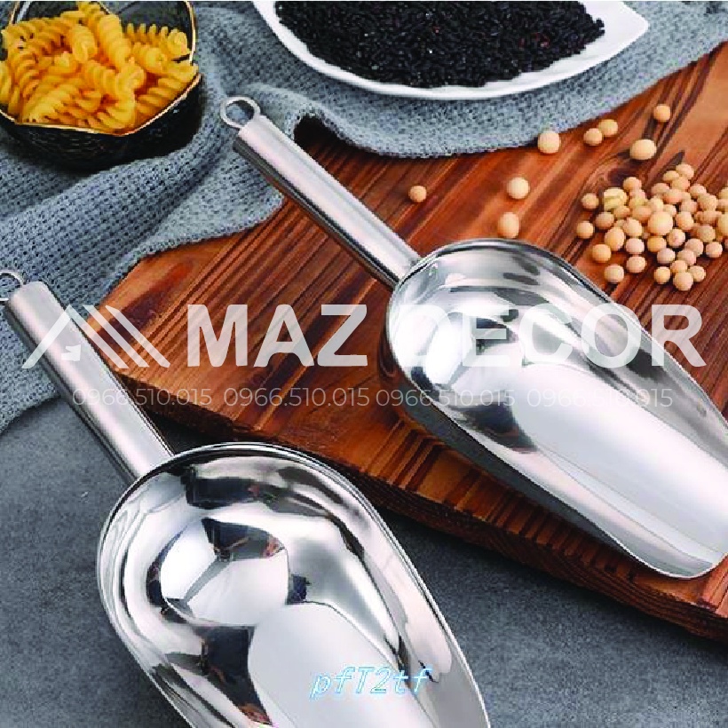 GIÁ SỈ TẠI XƯỞNG Dụng cụ cây muỗng Xúc đá bằng inox 304 số 3-4-5-6 vòng tròn đuôi cán dày xịn đẹp cao gấp giá rẻ các cỡ