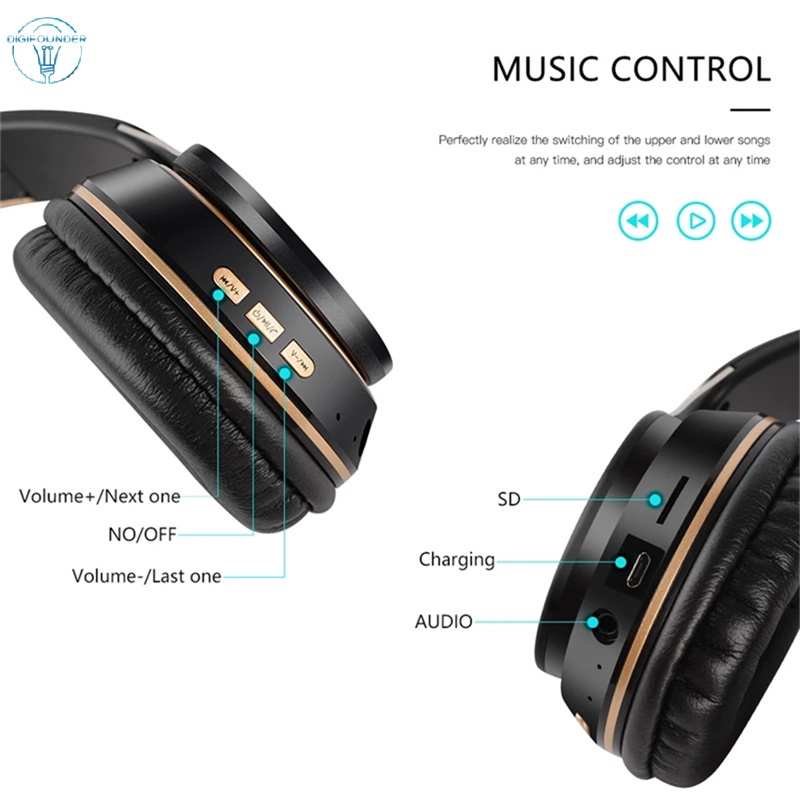 Tai nghe bluetooth không dây 3d Dg T7 hỗ trợ thẻ nhớ TF 3.5mm tùy chọn màu sắc