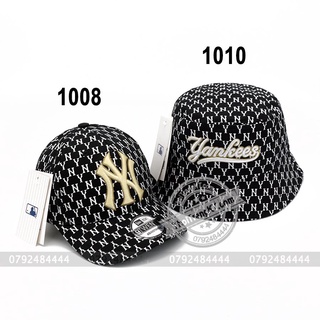 Combo 2 nón bucket mlb monogram ny đen