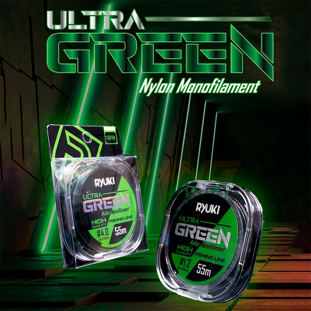 Dây Câu Ryuki Ultra Green - Dây Câu Nylon Monofilament - Cuộn x 55m