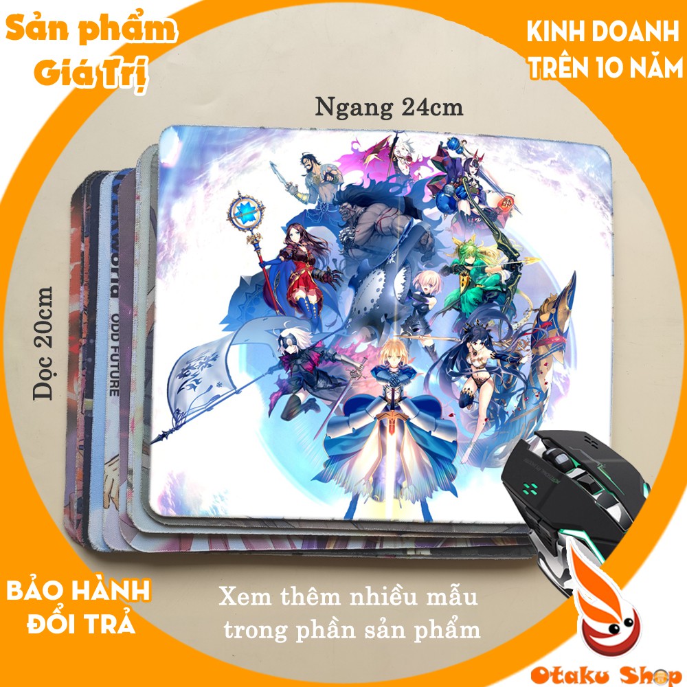 &lt;27 mẫu&gt;Lót chuột máy tính Anime Fate Grand Order cỡ bàn di chuột lớn 20x24cm chất liệu mouse pad cao su