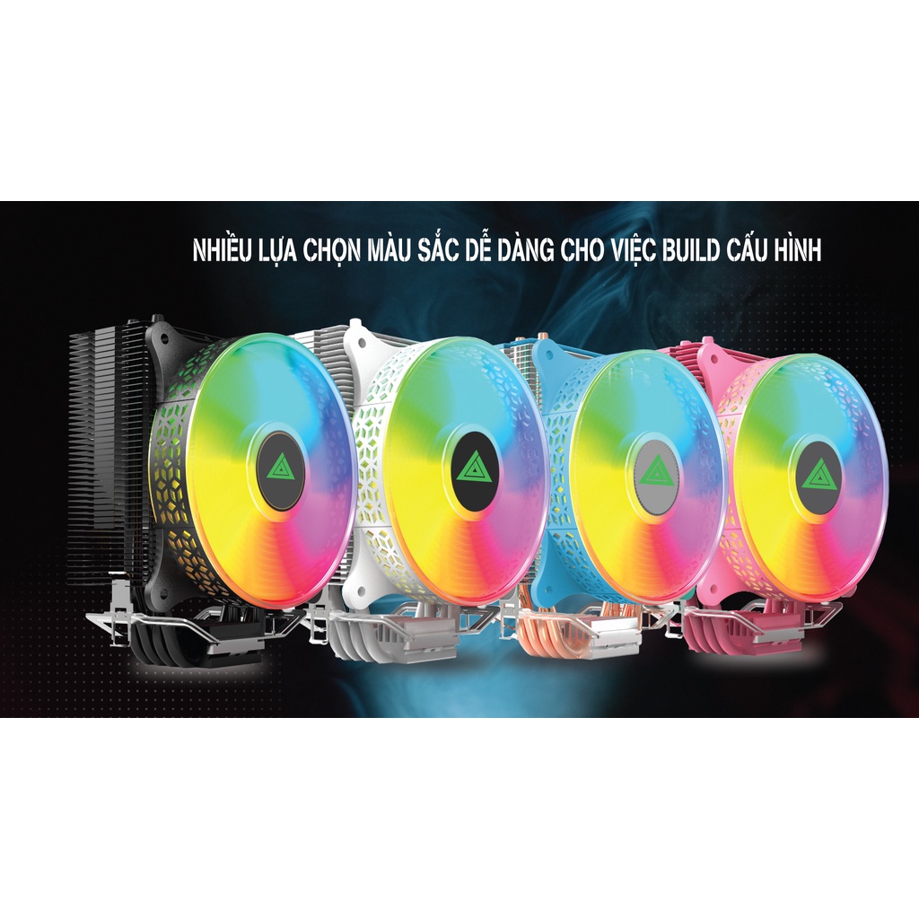 Tản Nhiệt Khí, Fan CPU VSP PRO4 Led ARGB - Support all Socket AMD & Intel - Hỗ Trợ Đồng Bộ Mainboard / Hub - Chính Hãng