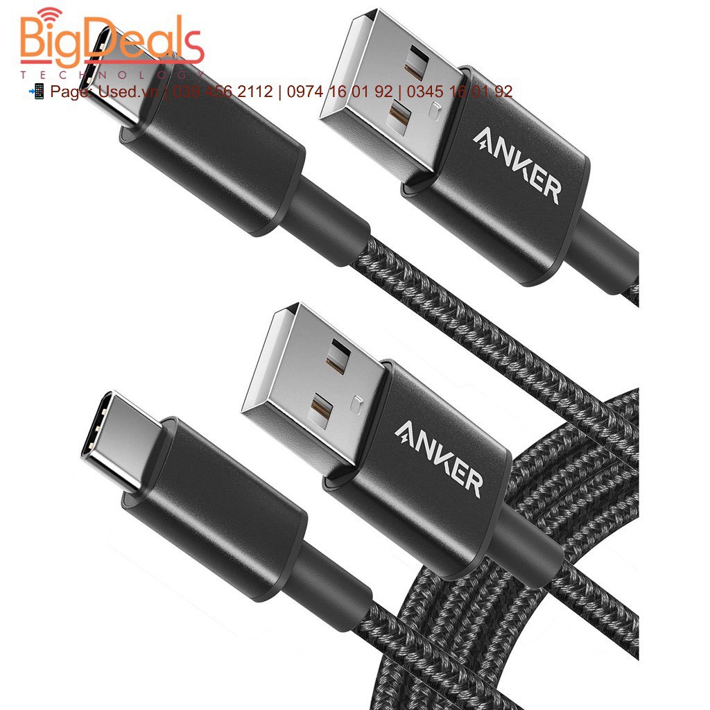 ( BigDeals VN ) Cáp sạc nhanh Anker USB Type C 0,9m B8173, bọc dù siêu bền - hàng nobox