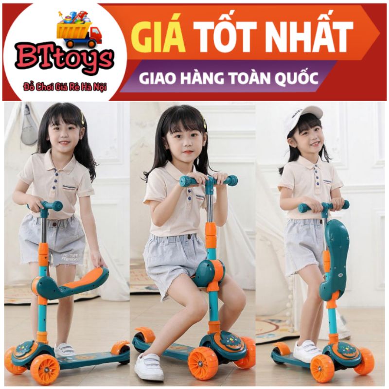 Xe Trượt Scooter Có Đèn Led, nhạc và Ghế Ngồi Tiện Lợi