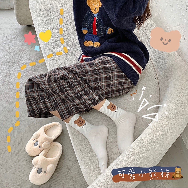 1 Đôi Vớ Vải Mềm Nhiều Màu Sắc Họa Tiết Đáng Yêu ISS1001 5 Kiểu Lựa Chọn Thời Trang