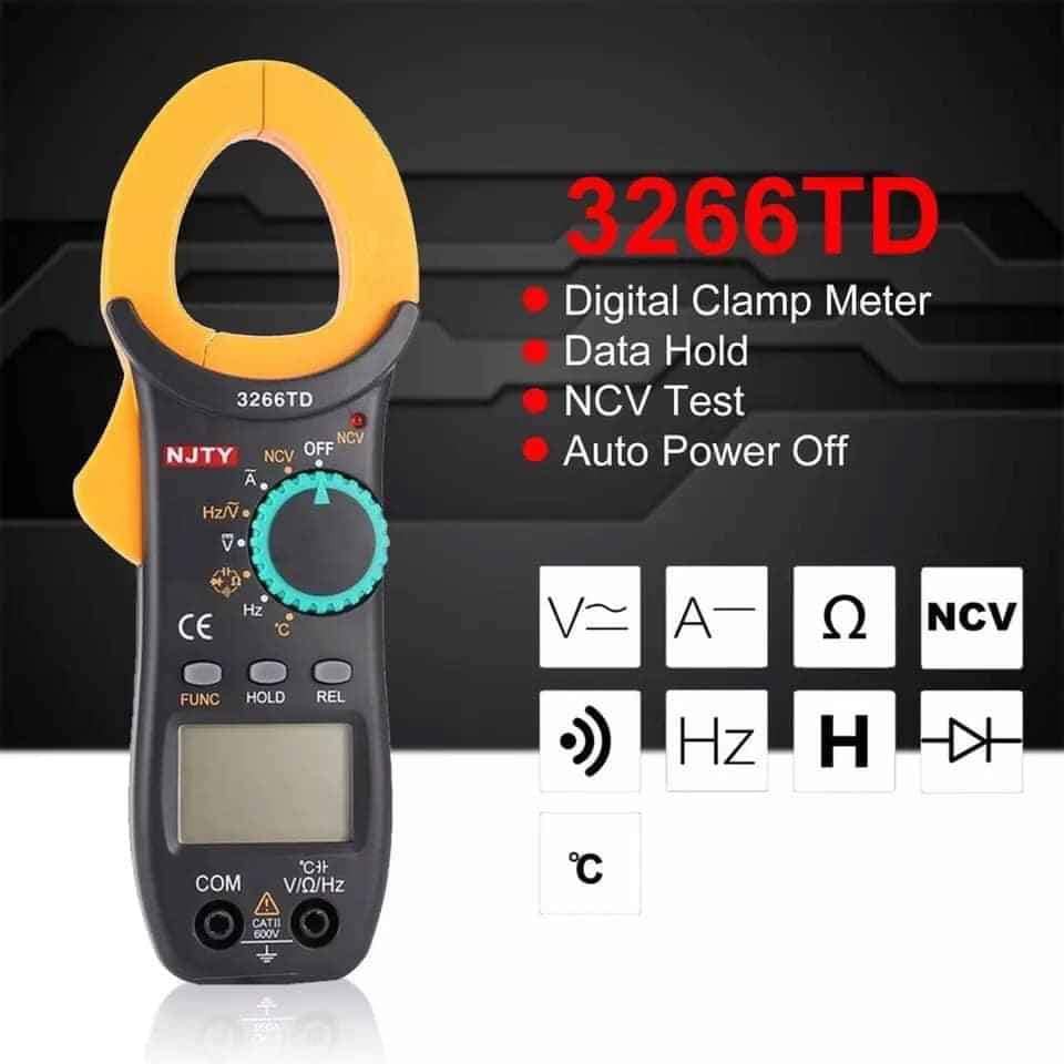 Đồng Hồ Kẹp Dòng  NJTY 3266TD Chống Chập Cháy Khi Đo Nhầm Thang Đo Bản Mới Nhất