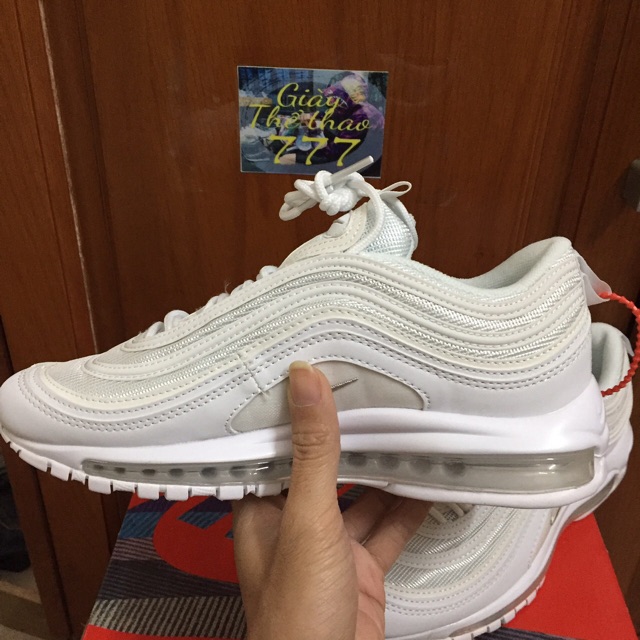 Giày Air Max 97 ( full trắng- phản quang- full box tặng kèm móc khoá)