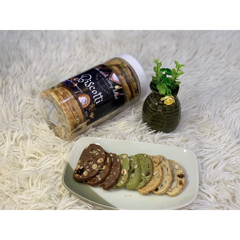 Bánh BISCOTTI Nguyên Cám Không Đường 100% MIX VỊ +NHO KHÔ- Ăn sạch, sống khỏe by NHUNG YURI | BigBuy360 - bigbuy360.vn