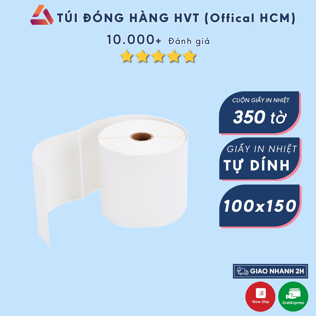 Giấy In Nhiệt HVT - Decal Bóc Là Dính, Chống Nước - 150x100