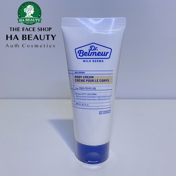Kem dưỡng thể dưỡng ẩm tốt trắng da thơm lâu cho da nhạy cảm The Face Shop Dr Belmeur Mild Derma Body Cream 200ml