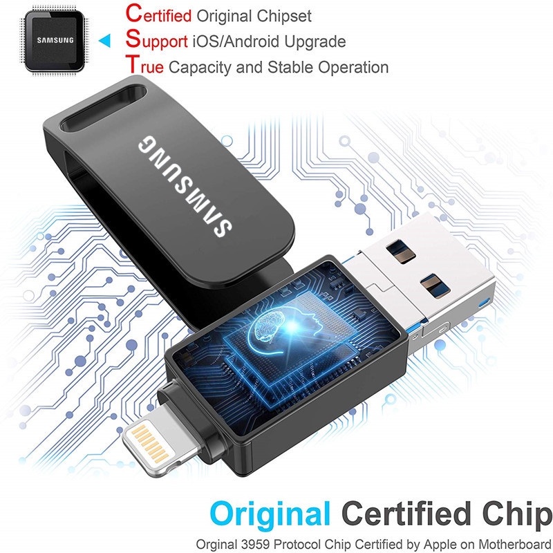 USB 512GB 3 trong 1 bằng kim loại tiện dụng cho ios mirco usb/ios Type-c usb