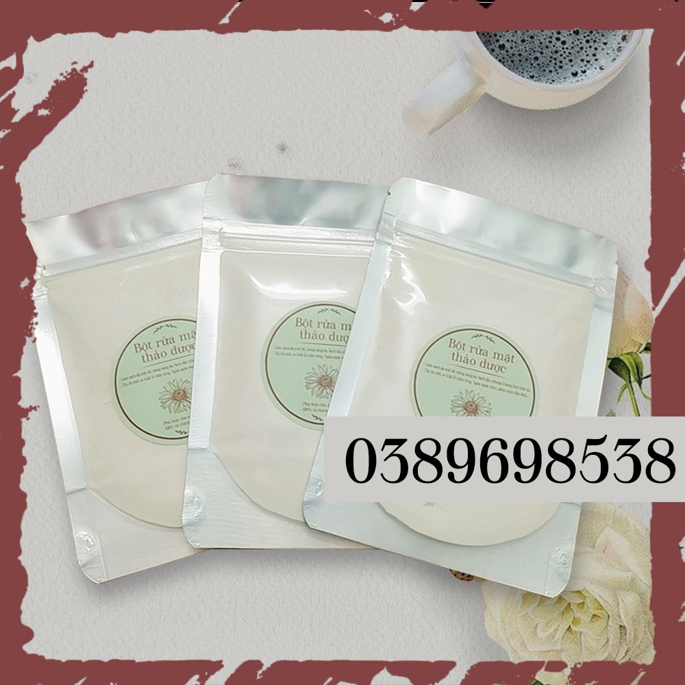 💕FREESHIP💕Bột rửa mặt thảo dược siêu kiềm dầu handmade, túi zip 50gr | BigBuy360 - bigbuy360.vn