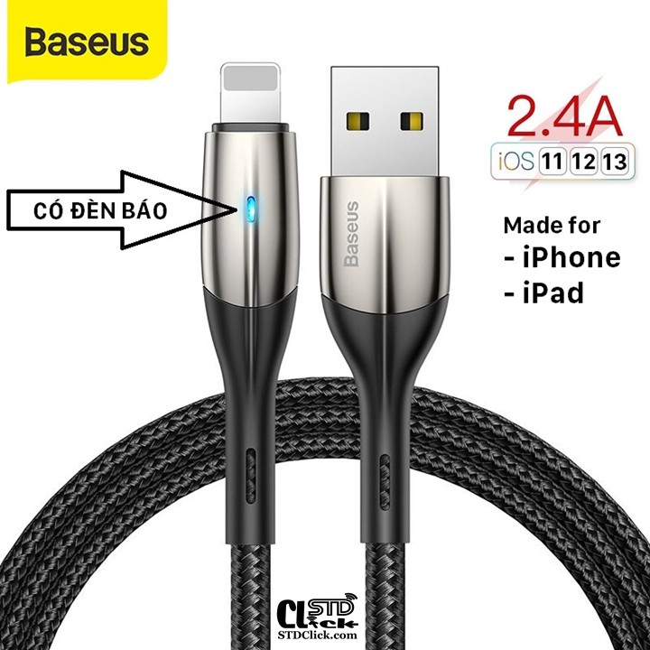 [CÁP IPHONE IPAD] DÂY CÁP SẠC LIGHTNING BASEUS HORIZONTAL DATA CHÍNH HÃNG