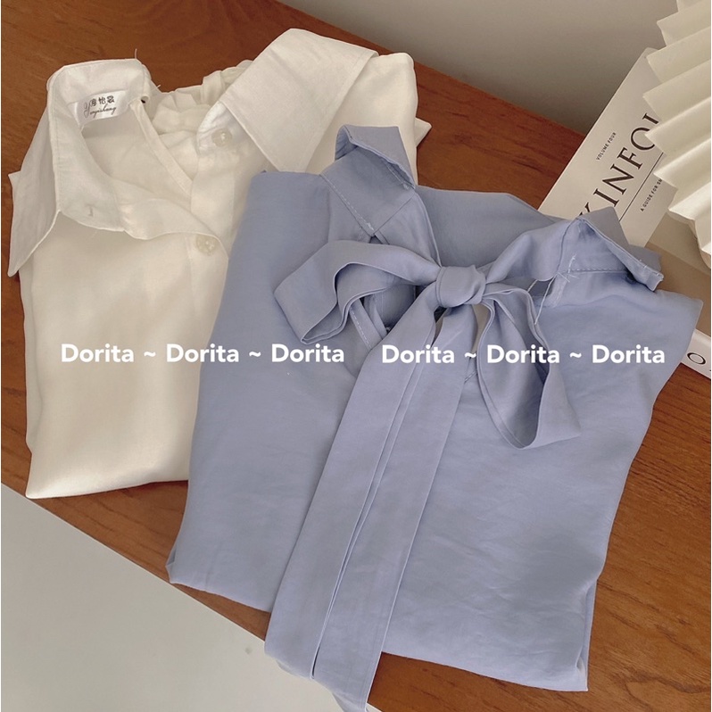 Áo sơ mi cổ nơ say tay bèo 0201 - Dorita Boutique