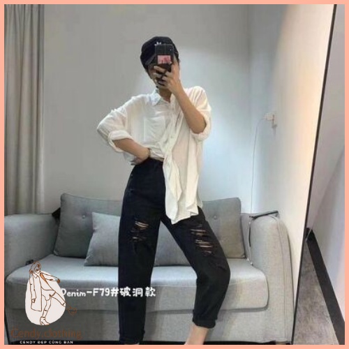 [Hàng Cao Cấp Loại 1] Quần Baggy Bò Rách Cendy Clothing Trẻ Trung Cá Tính - CD003