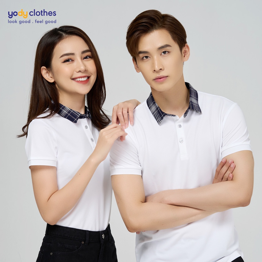 [Mã WABRYODY1 giảm 10% đơn 250K] Áo polo nữ YODY phối cổ kẻ sơ mi trẻ trung phù hợp đi làm, đi chơi APN4386