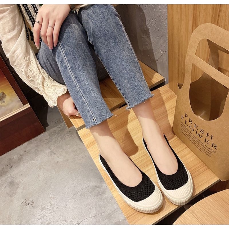 Giày slipon nữ cổ chun siêu xinh 2 mầu đen, nâu mã 345