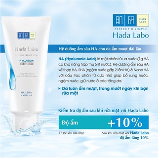 Sửa rửa mặt Hada Labo Cleanser 80g dưỡng ẩm sáng da cải thiện dấu hiệu lão hóa