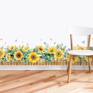 Decal dán chân tường hoa hướng dương to, sẵn keo dán