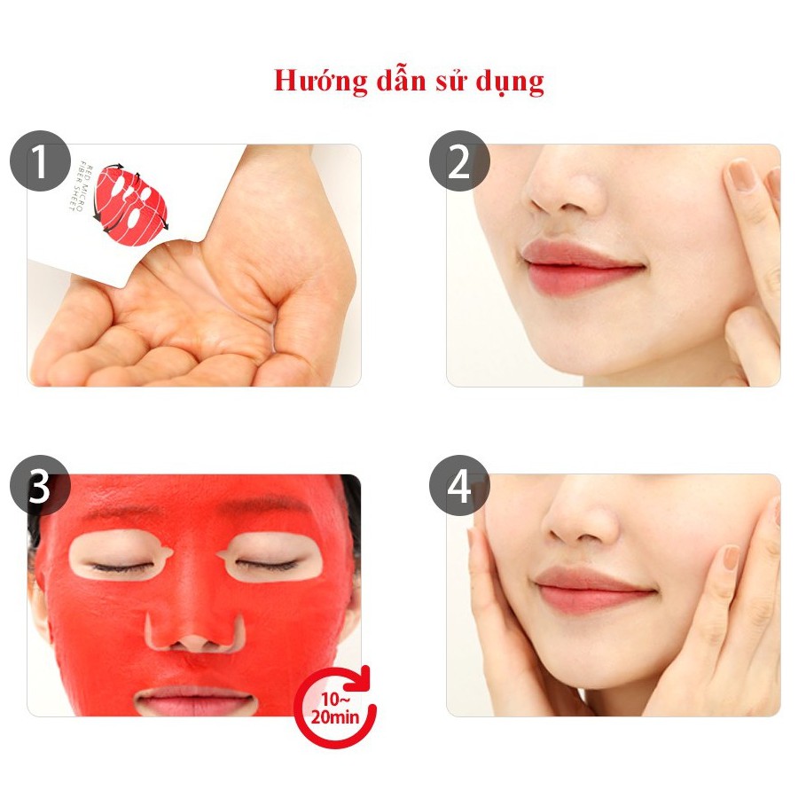 [1 Miếng] Mặt Nạ Red Peel PH5.5 Red Ampoule Mask - Mặt nạ dưỡng da cung cấp ẩm , ngăn ngừa mụn từ Hàn Quốc