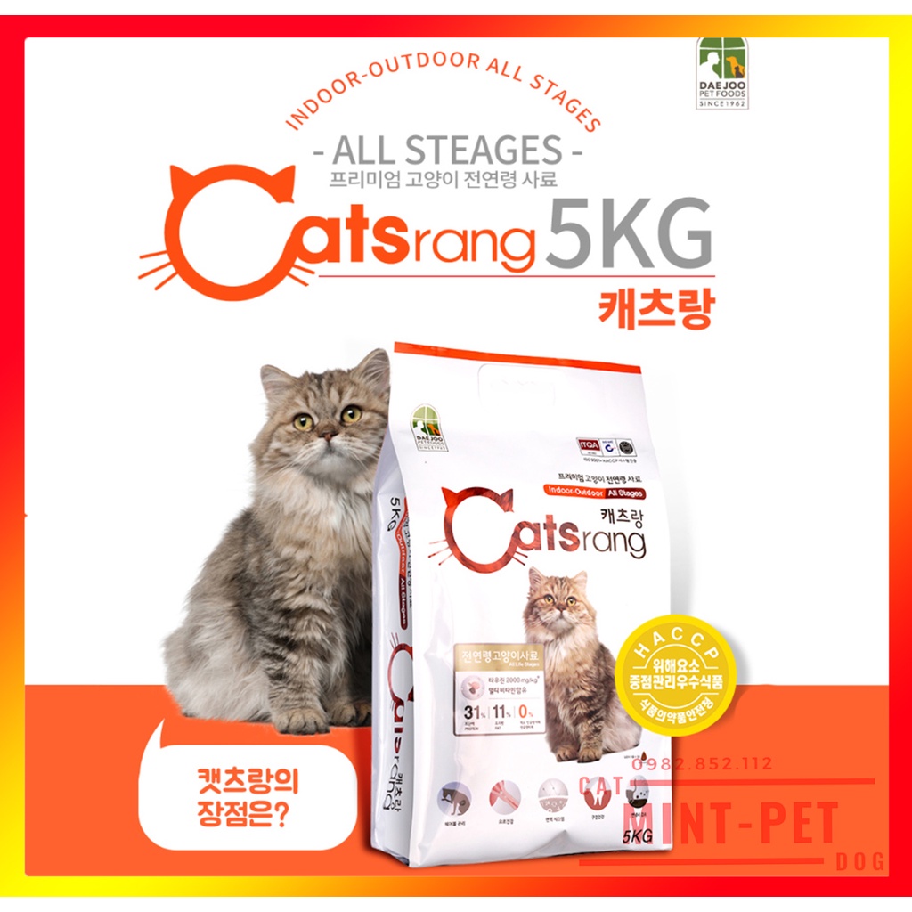 Thức Ăn Hạt Cho Mèo Catsrang 5kg Giá rẻ #MintPet