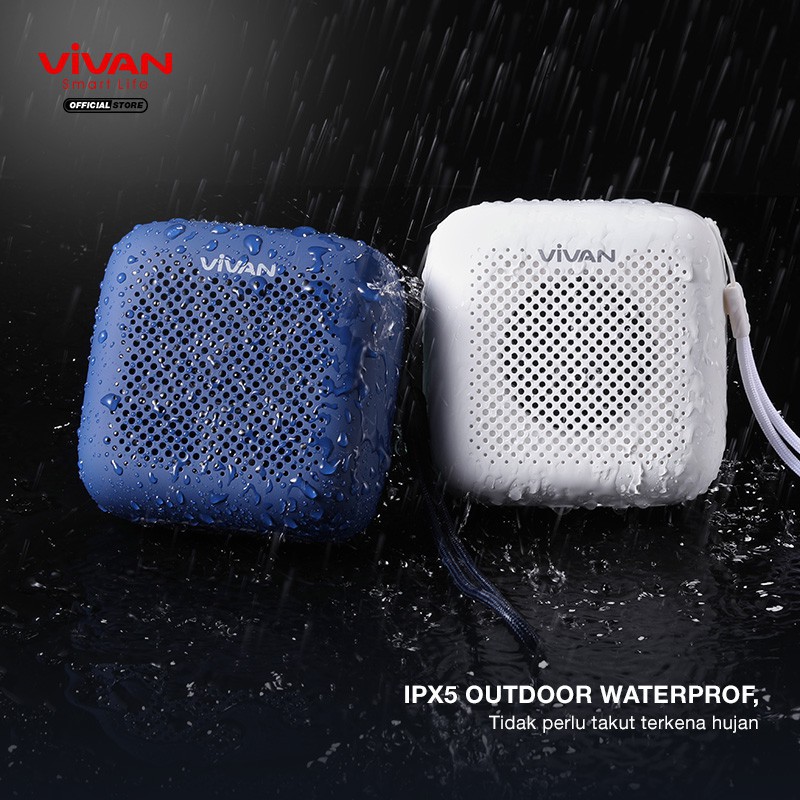 [Mã ELRVA30K giảm 7% đơn 99K] Loa TWS Bluetooth 5.0 VIVAN VS1 Chống Nước IPX5 Công suất 5W 1800mAh Playtime đến 10H